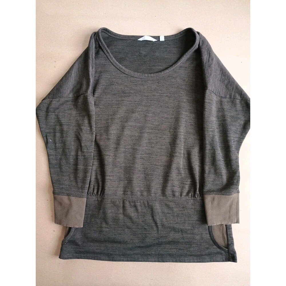 Athleta Sweatshirt Medium Batwing & Robin Lightweight Pullover Athleisure Brown